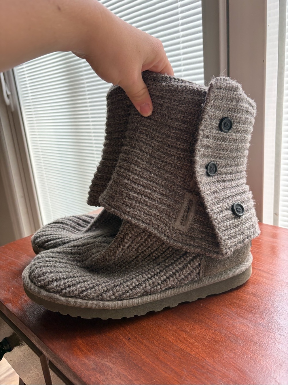 Knit Button UGG sock boot